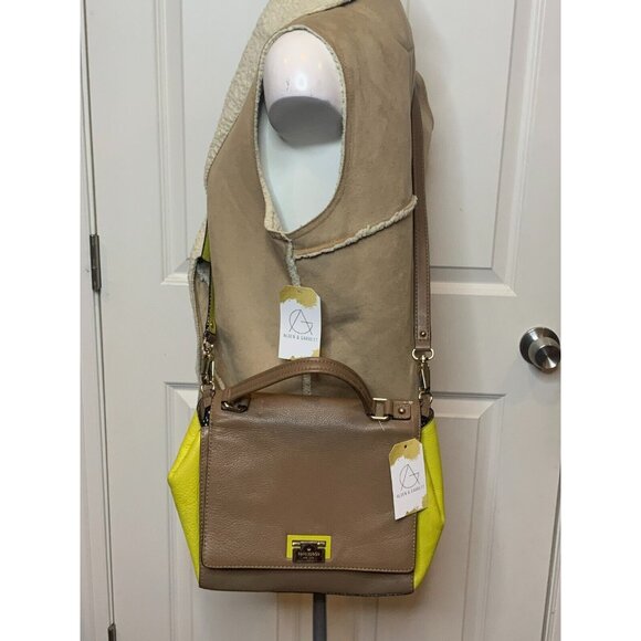 Kate Spade Magnolia Park Laurel Brown & Green Pebbled Leather Crossbody Purse - Picture 1 of 11